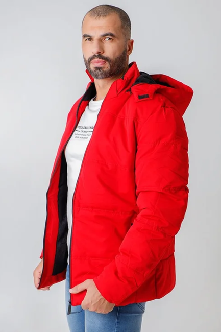 Jaqueta Masculina Nylon Collor Fecho de Zíper (Vermelho)