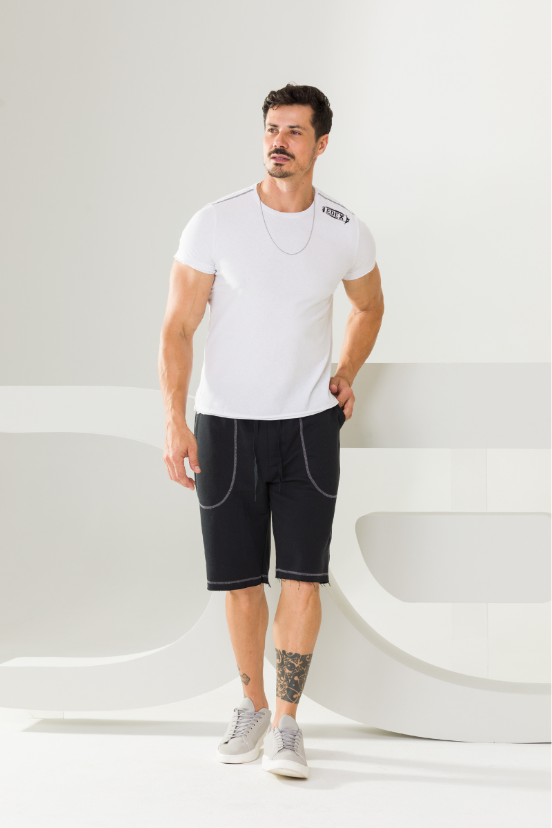 Bermuda masculina moletom anti-pilling
