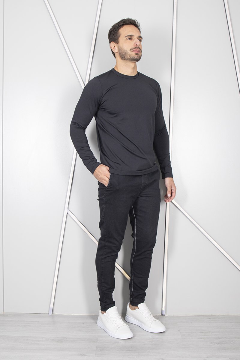 Blusa masculina t&eacute;rmica gola redonda